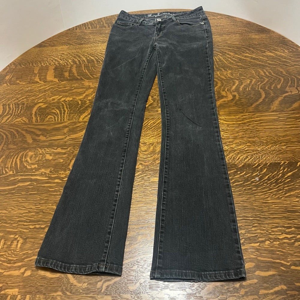 Guess Belmont Flare Jeans Womens 26 Black Mid Rise Stretch Denim Pants